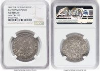 Dutch Colony. Batavian Republic Gulden 1802 AU Details (Obverse Graffiti) NGC, Dordrecht mint, KM83. HID09801242017 © 2024 Heritage Auctions | All Rig...