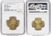 Utrecht. Provincial gold 14 Gulden 1751 UNC Details (Cleaned) NGC, KM104. Beautiful honey iridescence emanates from this specimen. HID09801242017 © 20...
