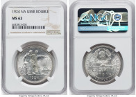 USSR Rouble 1924-ПЛ MS62 NGC, KM-Y90.1. From the M&N Collection HID09801242017 © 2024 Heritage Auctions | All Rights Reserved