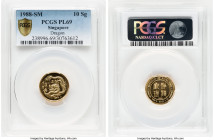 Republic gold Prooflike "Year of the Dragon" 10 Singold (1/10 oz) 1988-SM PL69 PCGS, Singapore mint. Lunar Series. HID09801242017 © 2024 Heritage Auct...