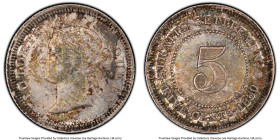 British Colony. Victoria 5 Cents 1880-H MS64 PCGS, Heaton mint, KM10. A near-Gem representative of the type, dappled with sage and rust hues. HID09801...