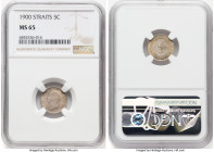 British Colony. Victoria 5 Cents 1900 MS65 NGC, KM10. A Gem representative of the type that is upon the top curve of the NGC census. HID09801242017 © ...