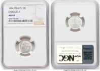British Colony. Victoria 10 Cents 1884 MS62 NGC, KM11. Crosslet 4 variety. HID09801242017 © 2024 Heritage Auctions | All Rights Reserved