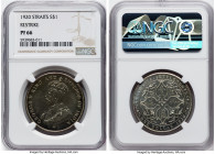 British Colony. George V Proof Restrike Dollar 1920 PR66 NGC, Bombay mint, KM-33, Prid-10. An enviable Gem with gleaming quicksilver surfaces and rema...