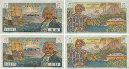 Country : FRENCH EQUATORIAL AFRICA 
Face Value : 5 Francs Bougainville Consécutifs 
Date : (1946) 
Period/Province/Bank : Caisse Centrale de la France...