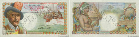 Country : FRENCH EQUATORIAL AFRICA 
Face Value : 50 Francs Belain d'Esnambuc Spécimen 
Date : (1946) 
Period/Province/Bank : Caisse Centrale de la Fra...
