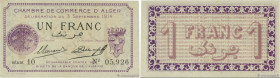 Country : ALGERIA 
Face Value : 1 Franc 
Date : 03 septembre 1914 
Period/Province/Bank : Chambre de Commerce 
French City : Alger 
Catalogue referenc...