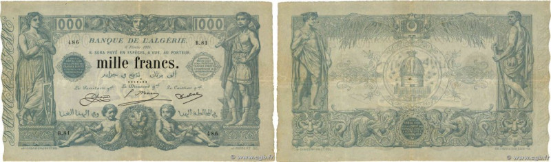 Country : ALGERIA 
Face Value : 1000 Francs 
Date : 06 février 1924 
Period/Prov...