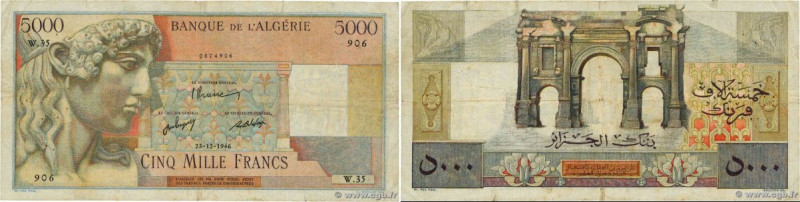 Country : ALGERIA 
Face Value : 5000 Francs 
Date : 23 décembre 1946 
Period/Pro...