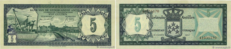 Country : NETHERLANDS ANTILLES 
Face Value : 5 Gulden 
Date : 28 août 1967 
Peri...