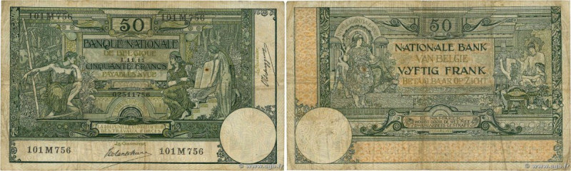 Country : BELGIUM 
Face Value : 50 Francs 
Date : 01 novembre 1911 
Period/Provi...