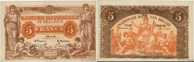 Country : BELGIUM 
Face Value : 5 Francs 
Date : 25 janvier 1919 
Period/Province/Bank : Banque Nationale de Belgique 
Catalogue reference : P.74b 
Al...