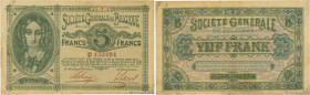 Country : BELGIUM 
Face Value : 5 Francs 
Date : 11 juillet 1917 
Period/Province/Bank : Société Générale de Belgique 
Catalogue reference : P.88 
Alp...