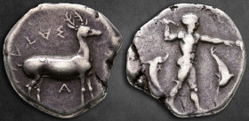 Bruttium. Kaulonia circa 420-410 BC. Stater AR