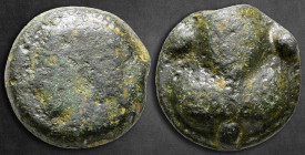 Sicily. Selinus circa 450-440 BC. Cast Tetras or Trionkion Æ