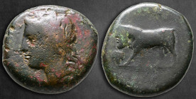 Sicily. Tauromenion circa 339-336 BC. Hemilitron Æ