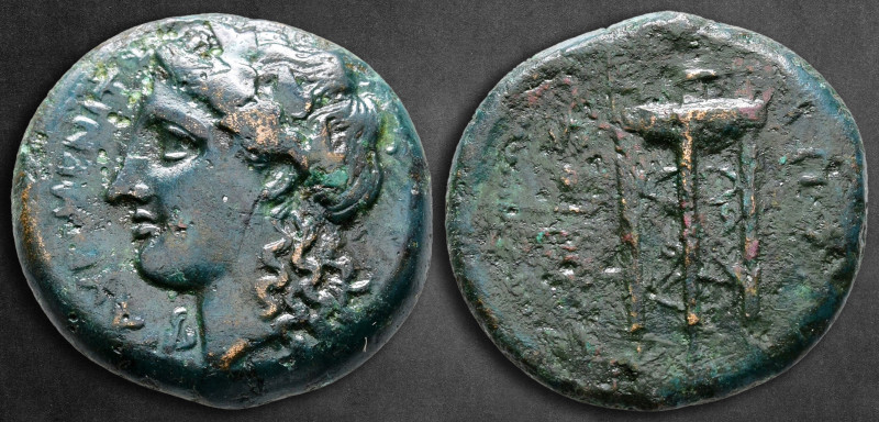 Sicily. Tauromenion circa 336-317 BC. 
Hemilitron Æ

 mm, g

ΤΑΥΡΟΜΕΝΙΤΑΝ, ...