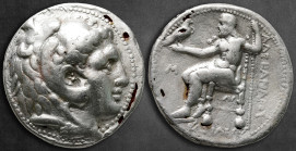 Kings of Macedon. Babylon. Alexander III "the Great" 336-323 BC. Struck under Philip III, circa 323-317 BC. Fourrée Tetradrachm