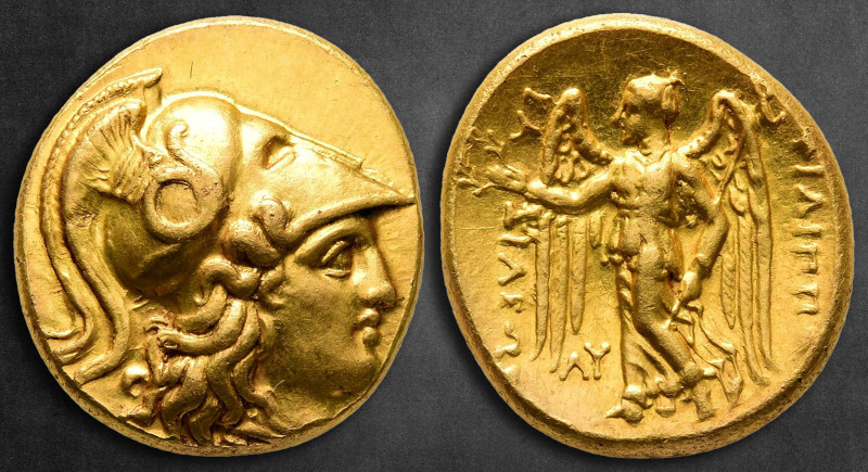Kings of Macedon. Babylon. Philip III Arrhidaeus 323-317 BC. 
Stater AV

17 m...