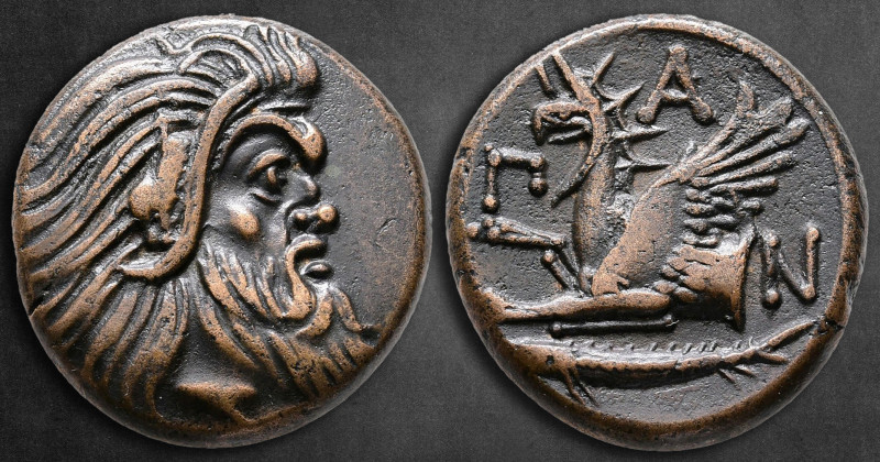 Cimmerian Bosporos. Pantikapaion circa 325-310 BC. 
Bronze Æ

21 mm, 7,16 g
...