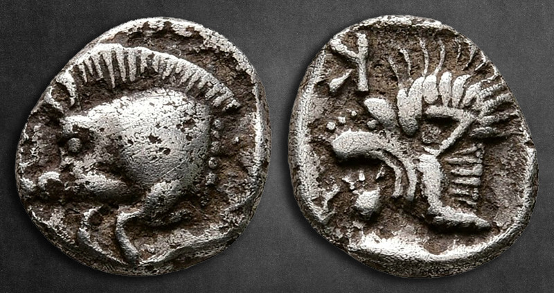 Mysia. Kyzikos circa 525-475 BC. 
Obol AR

10 mm, 0,77 g

Forepart of boar ...