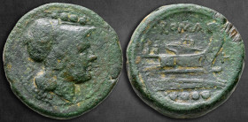 Anonymous 209-208 BC. H Series. Rome. Triens Æ