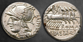 M. Baebius Q.f. Tampilus 137 BC. Rome. Denarius AR