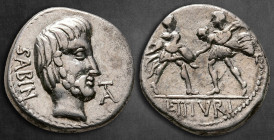 L. Titurius L.f. Sabinus 89 BC. Rome. Denarius AR