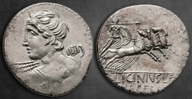 C. Licinius L. F. Macer 84 BC. Rome. Denarius AR