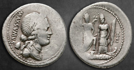 Cn. Egnatius Cn. f. Cn. n. Maxsumus 75 BC. Rome. Denarius AR