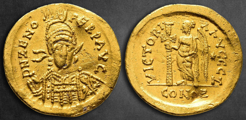 Zeno AD 474-491. Constantinople
Solidus AV

20 mm, 4,37 g

D N ZENO PERP AV...