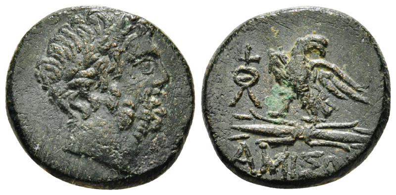 PONTOS. Amisos. Ae (Circa 100-85 BC).
Obv: Laureate head of Zeus right.
Rev: AMI...