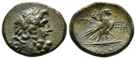 PHRYGIA. Amorion. Ae (2nd-1st centuries BC) Obv: Laureate head of Zeus right. Rev: Eagle standing right on thunderbolt, with kerykeion over shoulder. ...