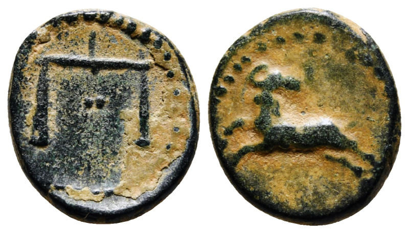 LEVANTINE REGION. Uncertain (3rd century AD). Ae.
Obv: Scales; three pellets bel...