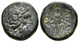 Phrygia, Apameia. Circa 138-48 BC. AE
Obv : Laureate head of Zeus to right
Rev : Cult statue of Artemis Anaïtis facing 8,48 g - 19,99 mm