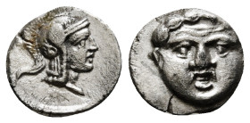 PISIDIA. Selge. Obol (Circa 350-300 BC).
Obv:Helmeted head of Athena right.
Rev: Facing gorgoneion. Condition :Fine 0,84 g