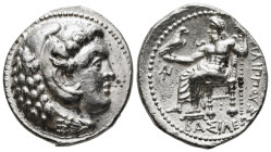 KINGS OF MACEDON. Philip III Arrhidaios (323-317 BC). Tetradrachm. 
Obv: Head of Herakles right, wearing lion skin.
Rev: ΦΙΛΙΠΠΟΥ.
Zeus seated left on...