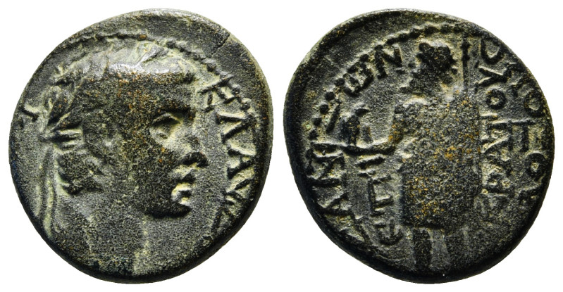PHRYGIA. Aezanis. Claudius (41-54). Ae. Menogenes, son of Nanna, magistrate.
Obv...