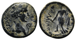 PHRYGIA. Amorium. Augustus (27 BC-14 AD). Ae. Augustus Kallippos, son of Alexandros
Obv : CЄBACTOC.
Bare head right; lituus to right. Rev : ΚΑΛΛΙΠΠΟ...