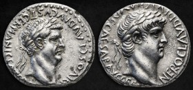 CAPPADOCIA. Caesarea. Nero with Divus Claudius (54-68). Didrachm.
Obv: DIVOS CLAVD AVGVST GERMANIC PATER AVG.
Laureate head of Divus Claudius right....