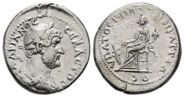CAPPADOCIA. Hierapolis (Comana). Hadrian (117-138). Didrachm.
Obv: AΔPIANOC CEBACTOC.
Laureate and draped bust right.
Rev: ΥΠΑΤΟϹ Γ ΠΑΤΗΡ ΠΑΤΡΙΔΟϹ.
Ty...
