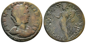PHRYGIA. Hierapolis. Annia Faustina, Augusta, 221. Diassarion ΑΝΝΙΑ ΦΑΥϹΤЄΙΝ[Α ϹЄ]Β Diademed and draped bust of Annia Faustina to right; to right, cou...