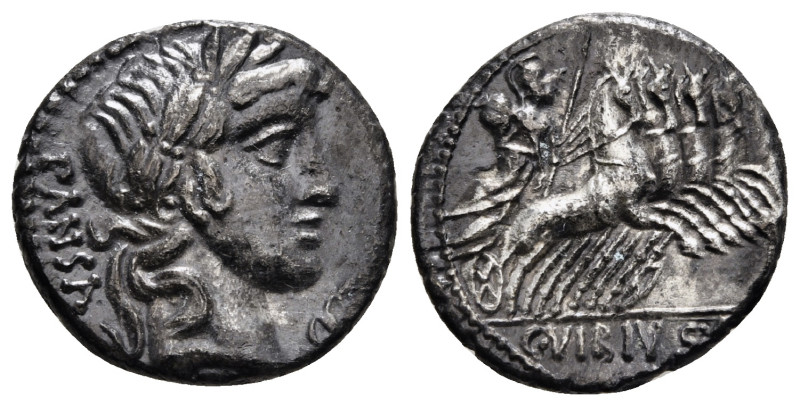 C. VIBIUS C.F. PANSA. Denarius (90 BC). Rome.
Obv: PANSA.
Laureate head of Apoll...