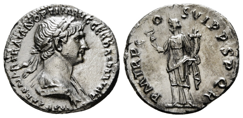 TRAJAN (98-117). Denarius. Rome.
Obv: IMP CAES NER TRAIANO OPTIMO AVG GER DAC.
L...