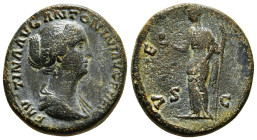 FAUSTINA II (Augusta, 147-175). As or Dupondius. Rome.
Obv: FAVSTINAE AVG PII AVG FIL.
Draped bust right.
Rev: VENVS / S - C.
Venus standing left,...