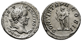 GETA (209-211). Denarius. Rome.
Obv: IMP CAES P SEPT GETA PIVS AVG.
Laureate and bearded head right.
Rev: PONTIF TR P II COS II.
Felicitas standing fa...