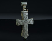 Byzantine Bronze Enkolpion (Reliquary Cross), c. 10th-12th century AD
Theotokos (Virgin Mary) standing facing, orans

• Detailed video has been add...