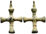 Pendant Cross. Early Byzantine, 6thC-7thC.
Pendant cross; bronze; with a hanging loop at the top; a small cross.
Condition : See picture. No returns a...