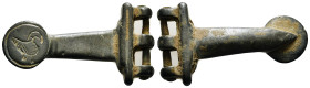 Belt Buckles. Bronze engraved with a bird
Condition : See picture. No returns are accepted.
9,70 g - 39x21 mm