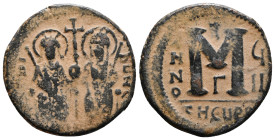 JUSTIN II, with SOPHIA (565-578). Follis.AE Bronze. 11,79G
Artifically patinated